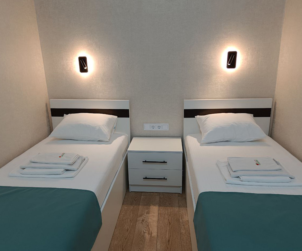 Двухместный однокомнатный 1 категории 2 корпус в санатории Здоровье - кровати