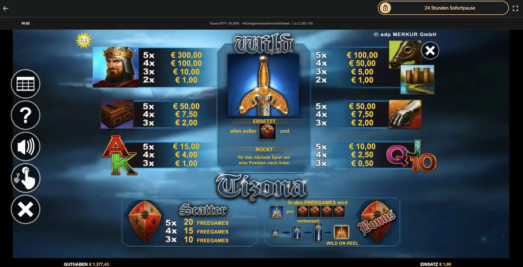 TizonaCasinoOne Platform: Tizona Casino Download-App für Spieler aus Deutschland