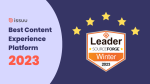 SourceForge badge for Winter 2023 Leader Award with five gold stars above it 