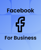 The Facebook logo on a blue background with the title Facebook for business cover blog