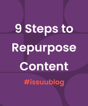 Purple background with white lettering that says "9 Steps to Repurpose Content"