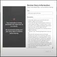 review story information before publishing