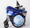 a blue and white tricycle