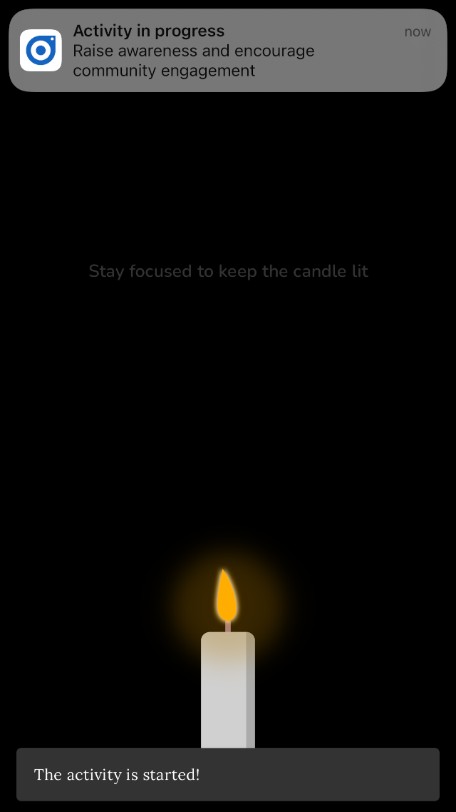 Candle for focusing