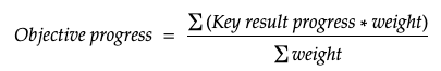 Objective progress equation