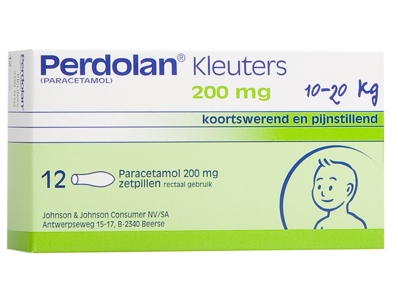 Perdolan® Kleuters 200 mg — 12 zetpillen