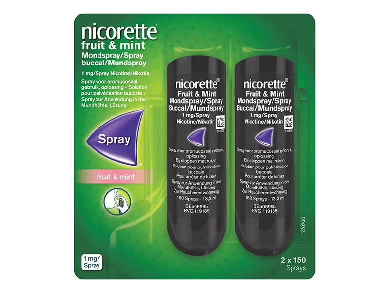 Nicorette® Fruit & Mint duo spray