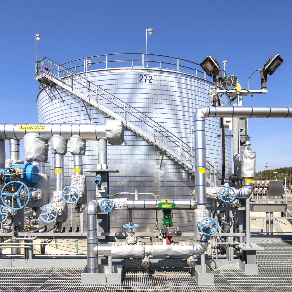 A storage tank at Cherry Point refinery in the US