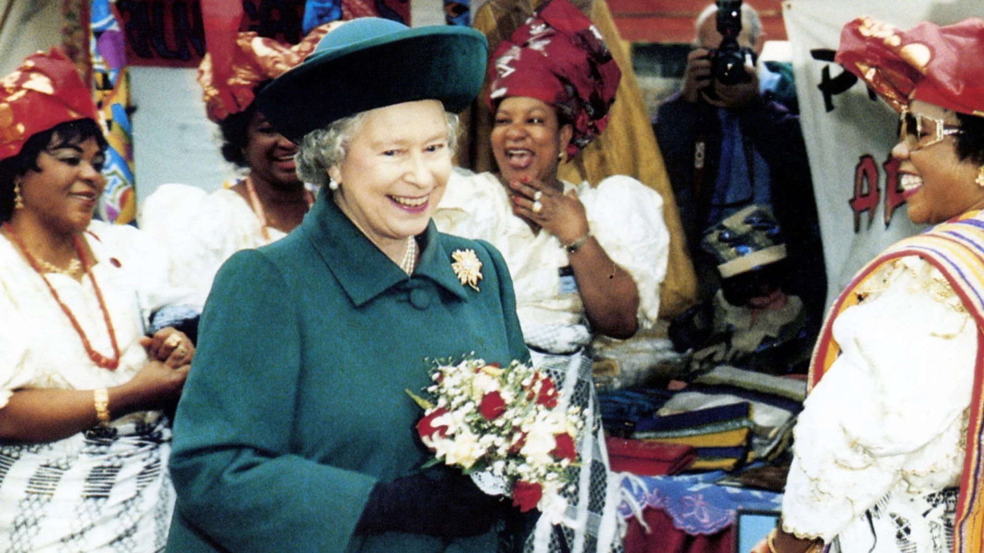 Arriving in London’s Deptford for the Africa ’95 celebrations, 1995