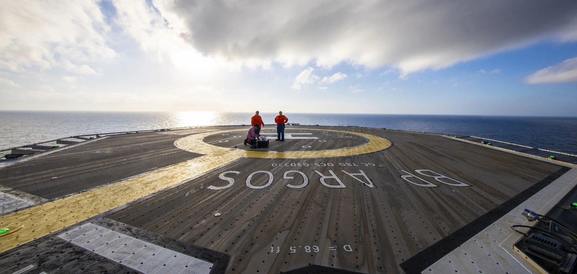 The helipad on the Argos platform in the Gulf of Mexico