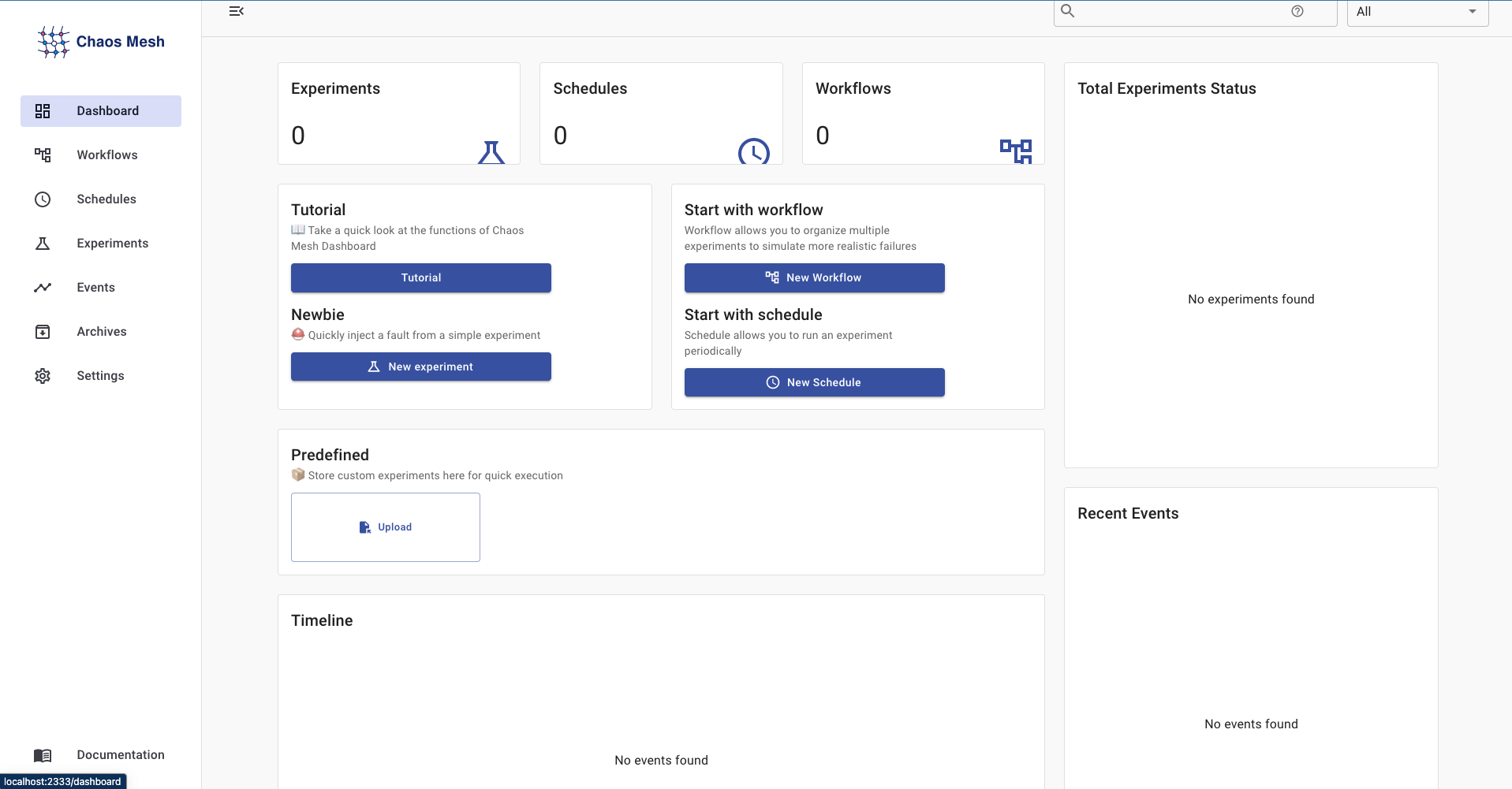 choas-mesh dashboard