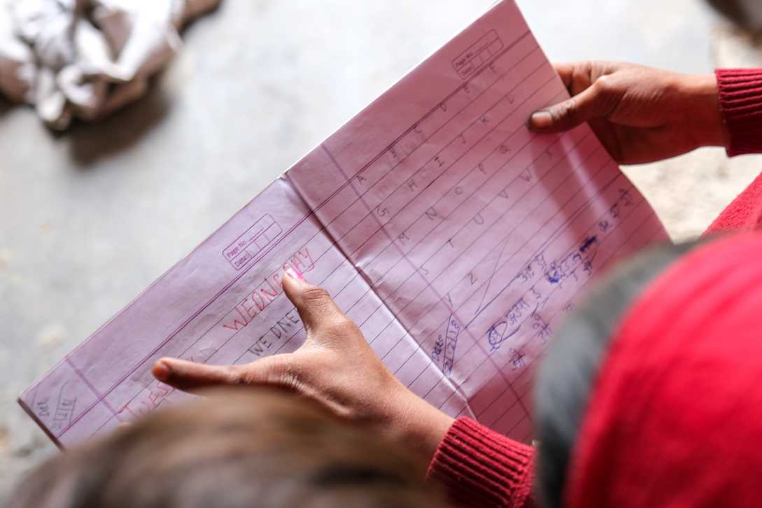 Student with notebook