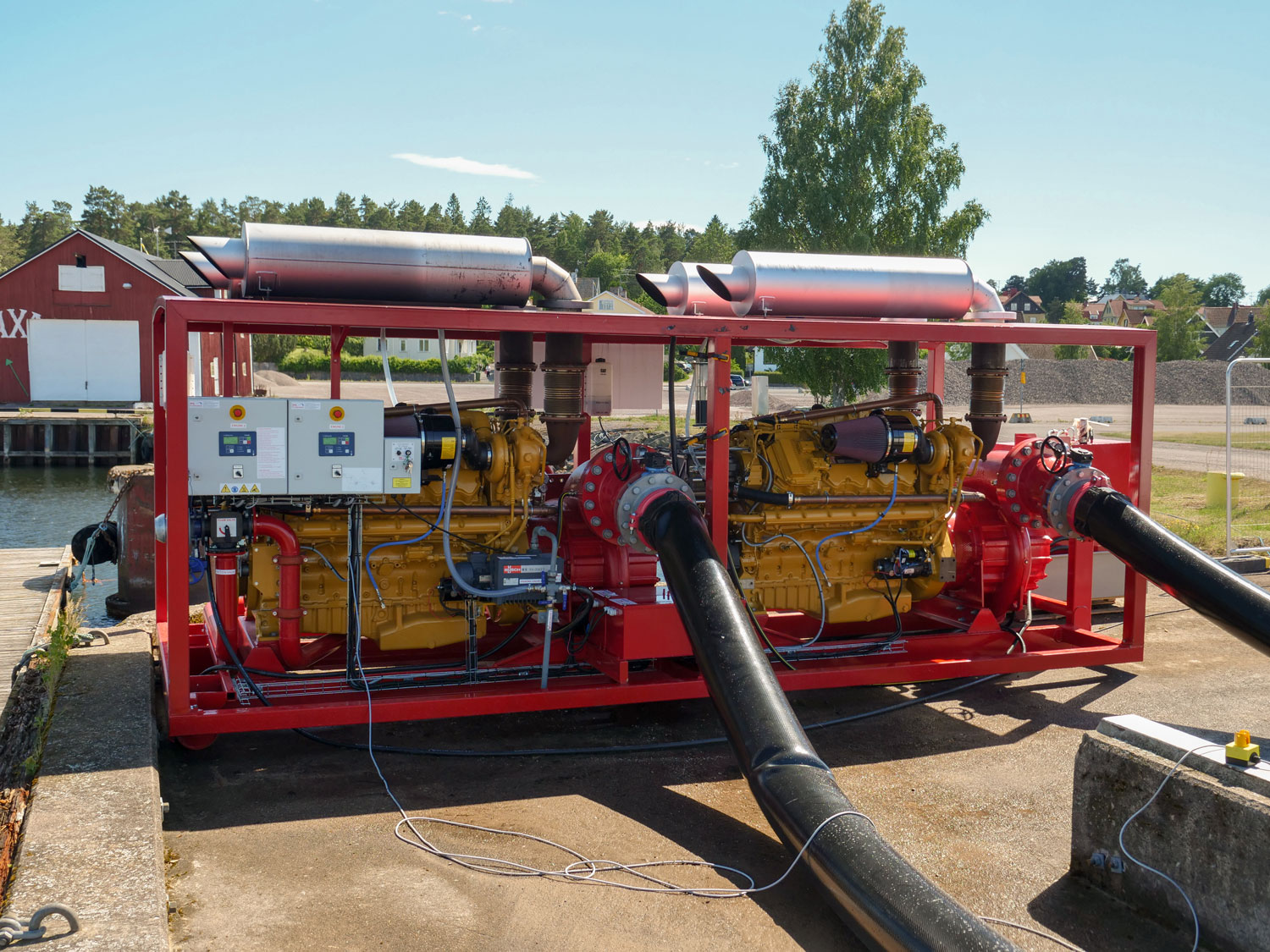 Two Cat® engines powering fire pumps