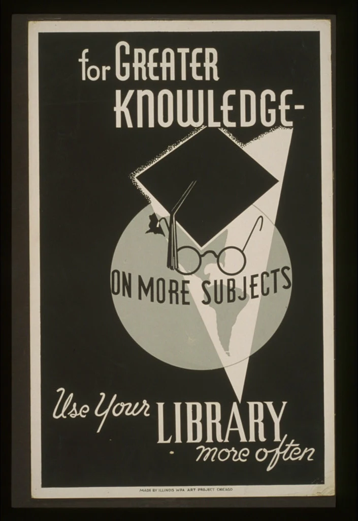 Use Your Library More Often - Illinois WPA Art Project, 1940s