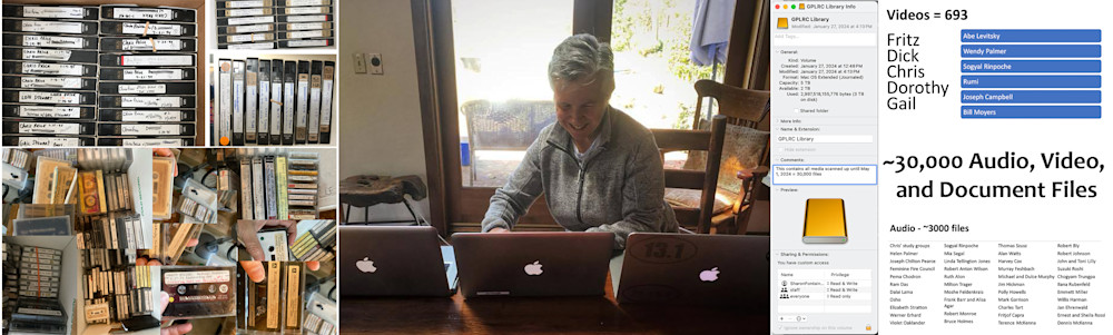 VHS and cassette archive with Sharon