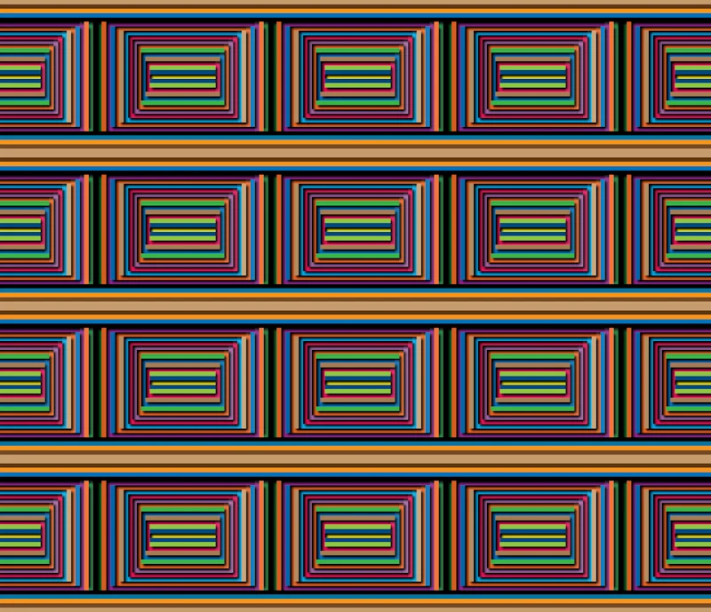 Colorful Coffer Illusion