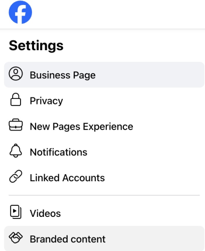Screenshot of selecting Privacy settings of Facebook page