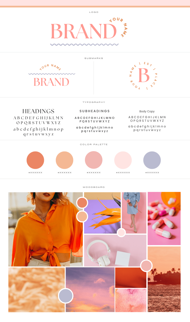 Canva brand kit template example for the blog article "Top 7 Design Tips To Create Your Business’s Logo"