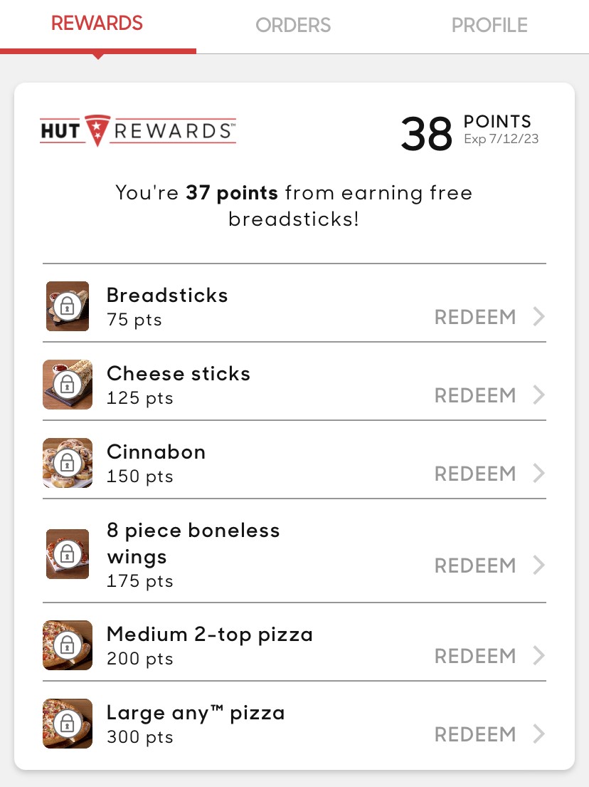 Pizza Hut example for the blog article "Maximize the Value of Your Customer Loyalty Program With These 3 Tips"