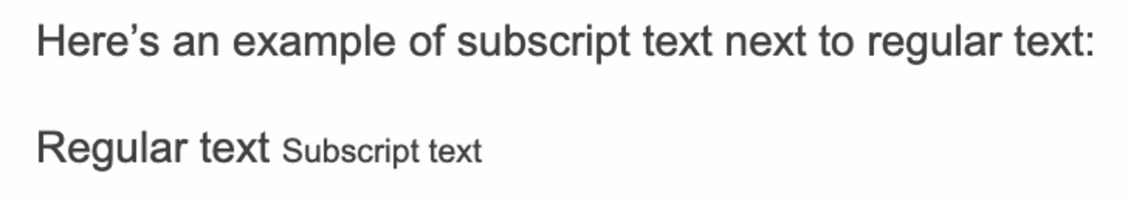 Graphic showing Subscript text.