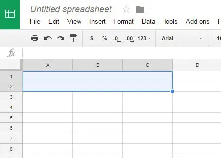 Screenshot of 'Merge all' applied in Google Sheets