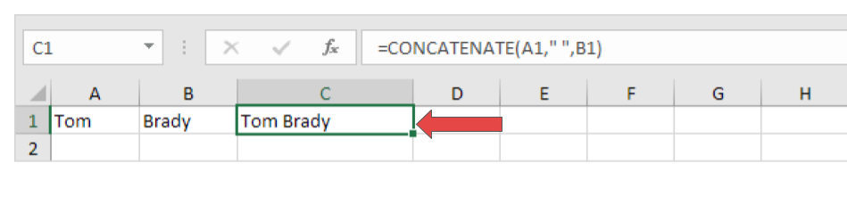 Screenshot of merged cells formula using Enter in Excel