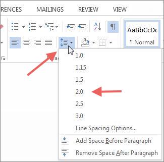 Line and paragraph spacing icon in Word screenshot for the blog article "How To Double Space in Word"