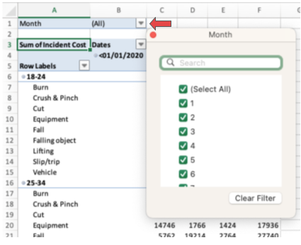 Screenshot showing how to sort data in Excel for the blog article "How To Create a Pivot Table in Excel"