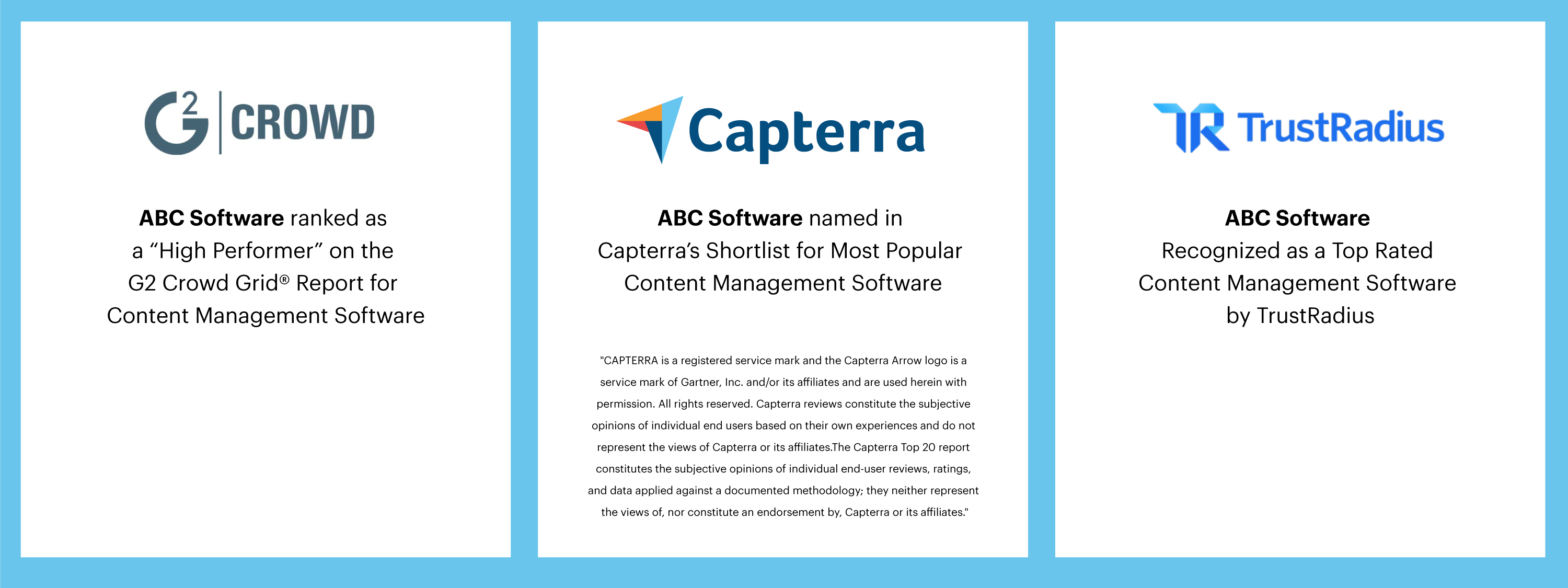 Example of a correct booth signage (text only)