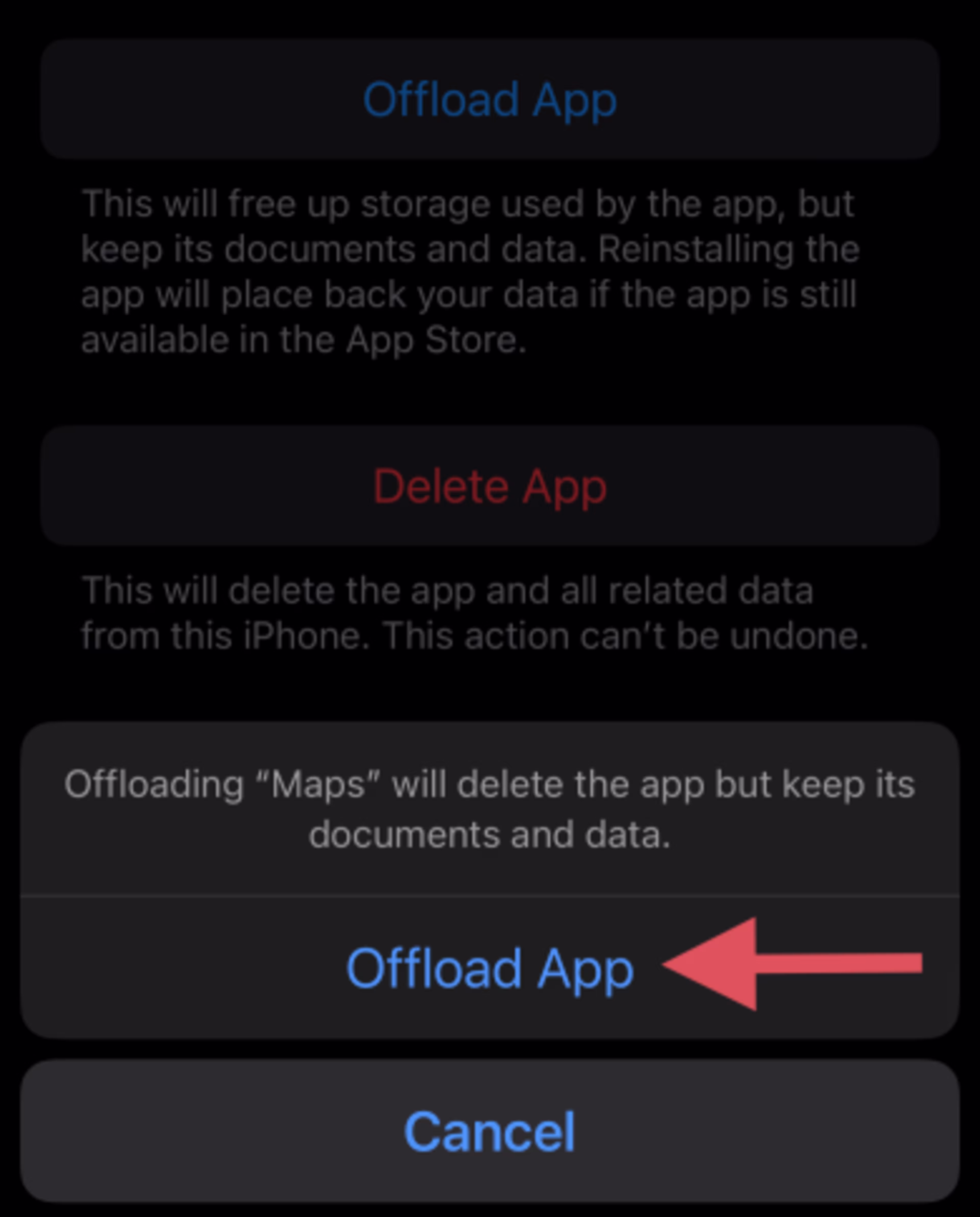 Select offload app for the blog article "How To Clear App Cache on iPhone: A Step-by-Step Guide"