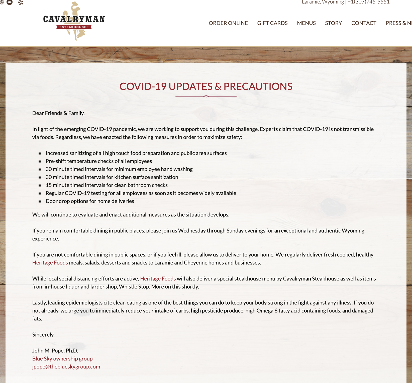 cavalryman-steakhouse-covid-precautions