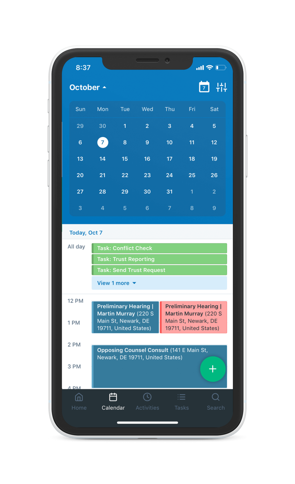 mobile-view-of-clios-legal-calendaring-function-