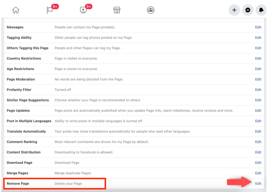 how to remove a page linked to your facebook account