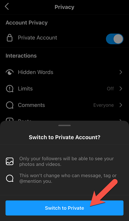 In-the-popup-tap-Switch-to-Private