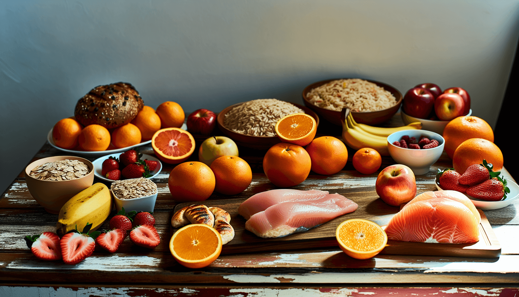 Variety of healthy foods for post-surgery diet