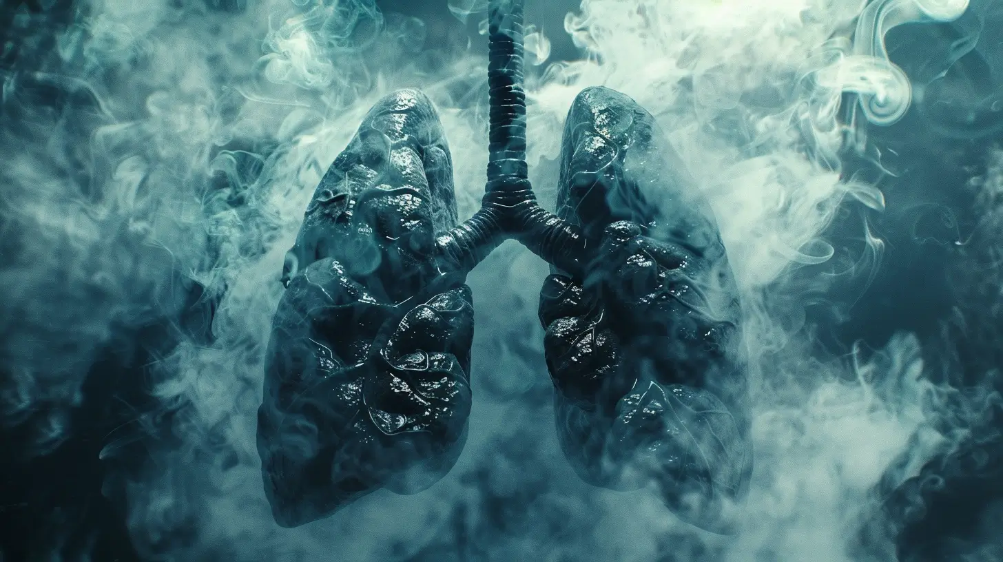 Lungs filled with smoke