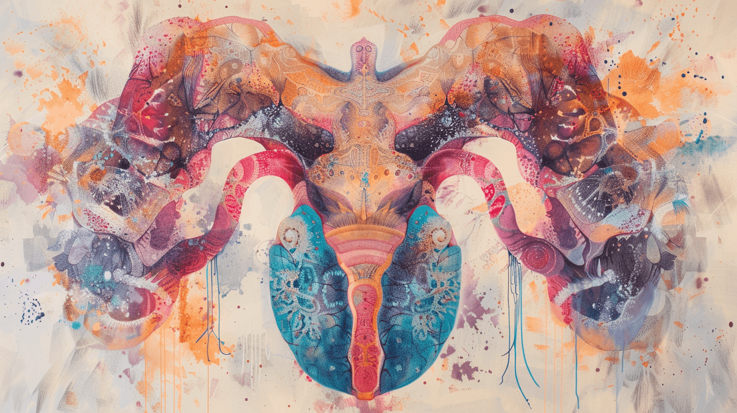 uterus in abstract pastels