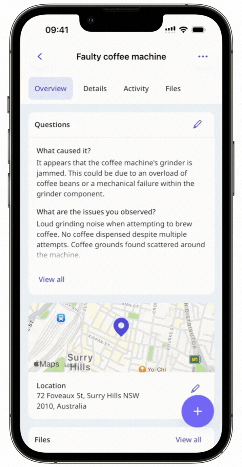 Mithilfe der Web-App einen Problembericht anzeigen und teilen.