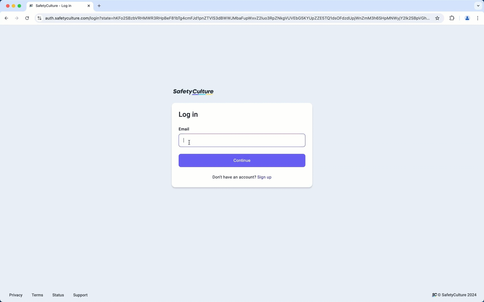 An example of logging in to the web app when the SSO login type is set to 'Allow SSO and native login".