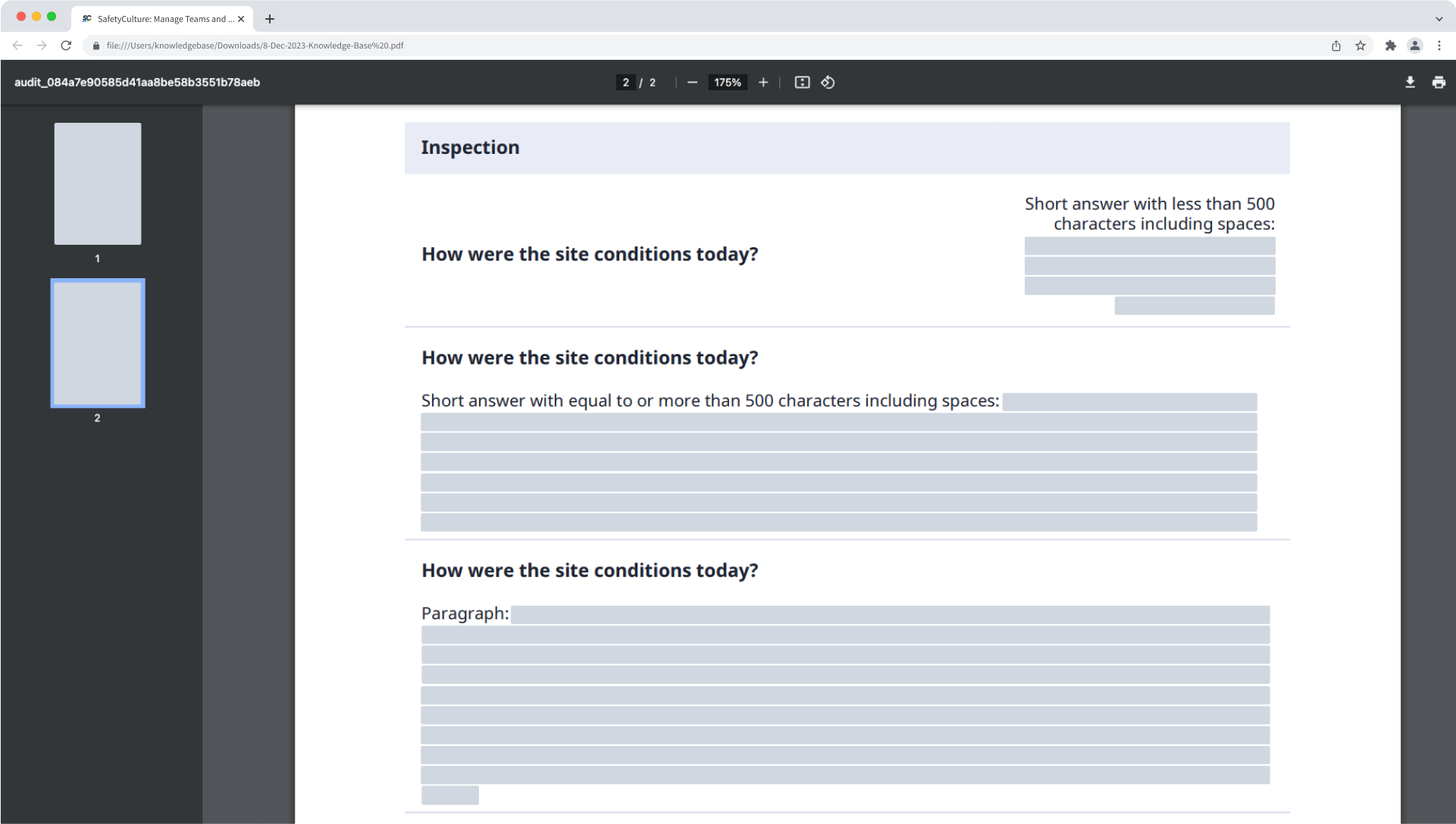 Add and format text answer questions | SafetyCulture Help Center