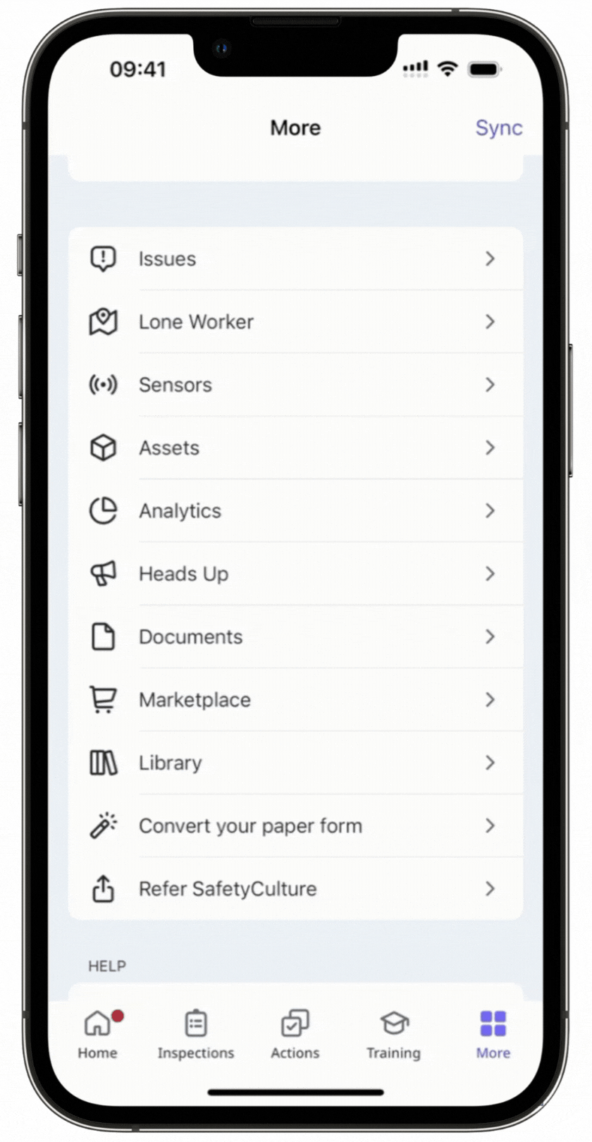 Activez ou désactivez la détection des chutes pour les travaux isolés via l'application portable.