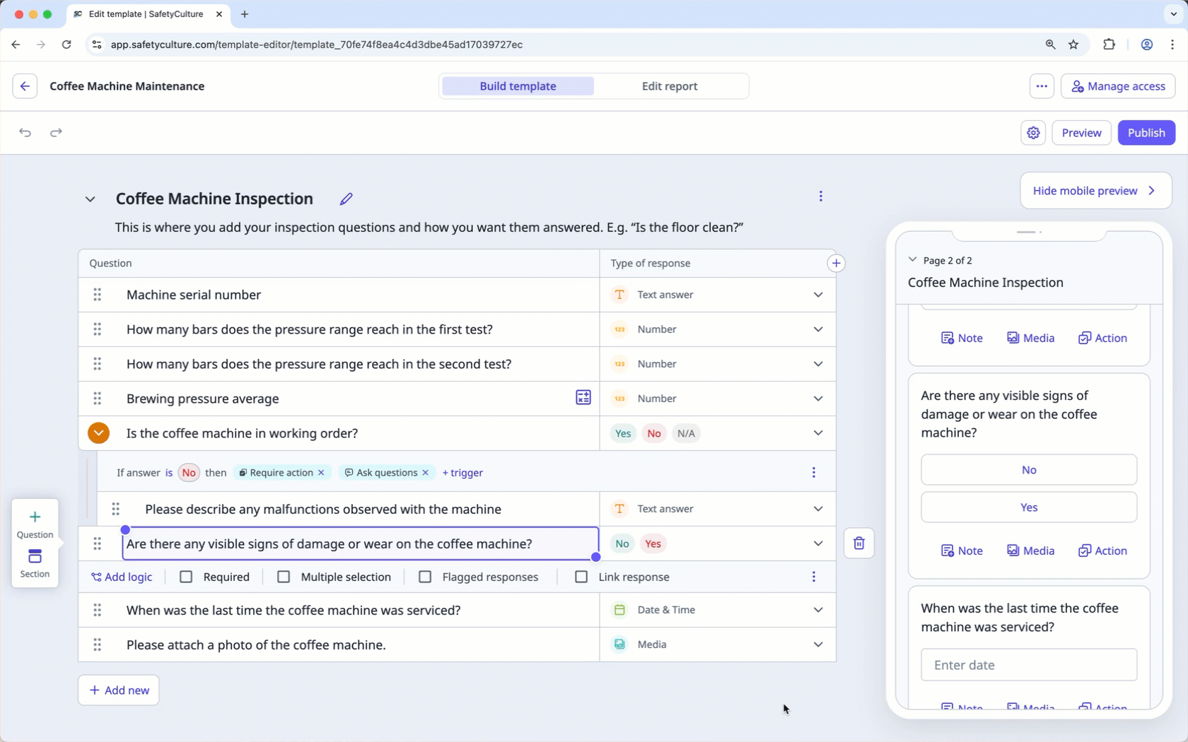 Create custom response sets via the web app.