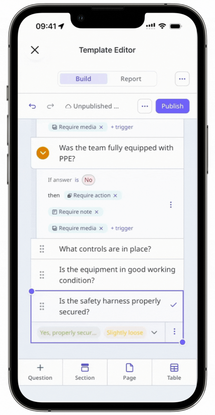 Configurar la puntuación para conjuntos de respuestas personalizados a través de la aplicación móvil.
