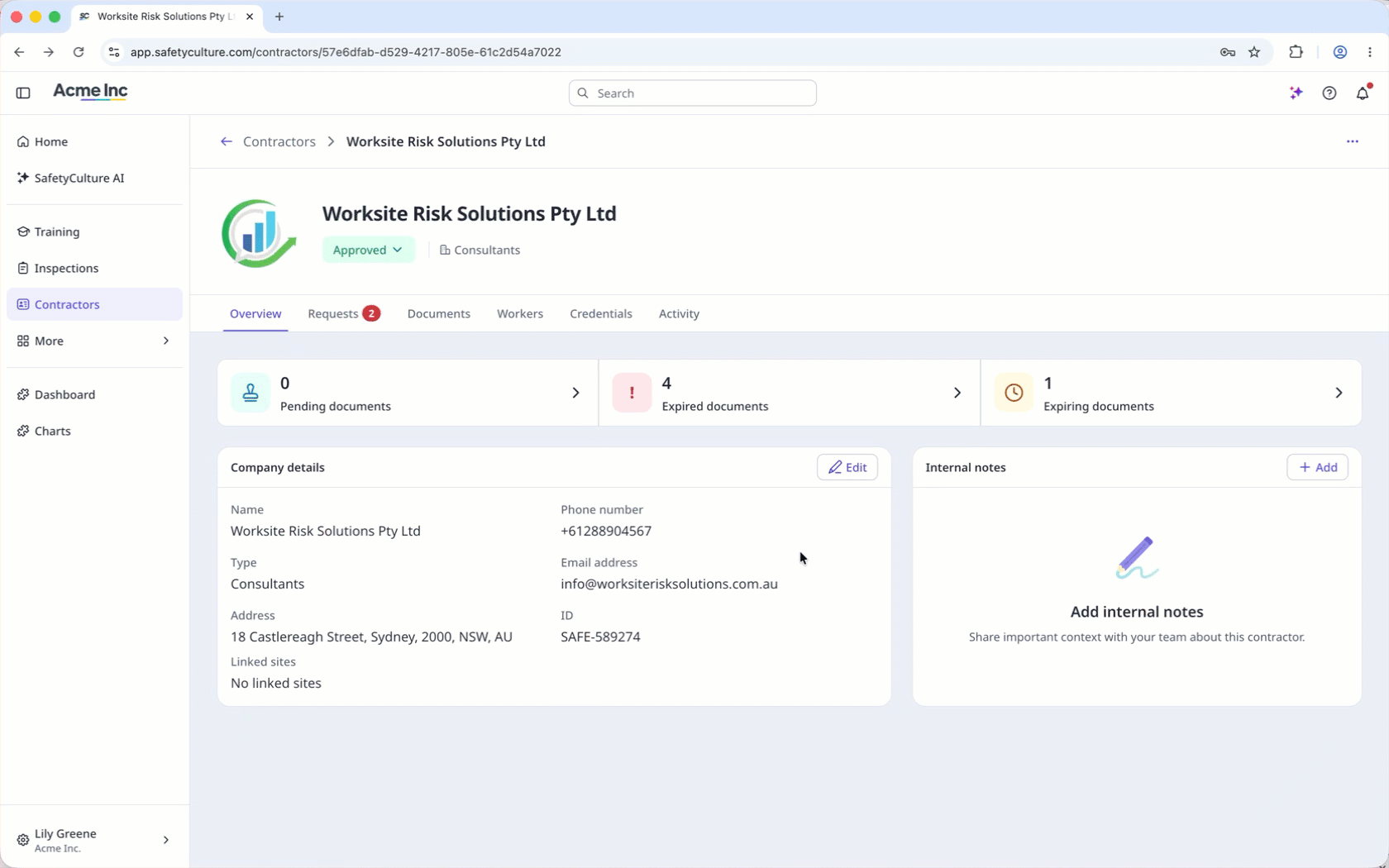 Select the sites to assign to a company.