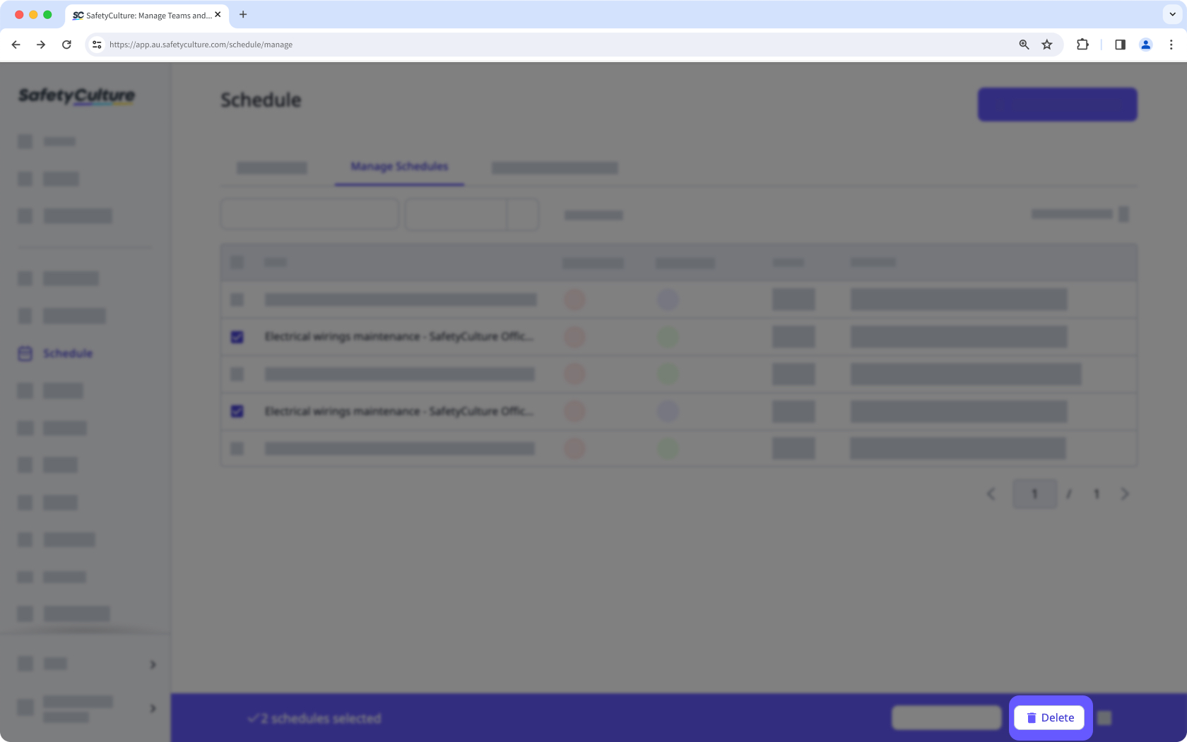 Elimine programas en masa a través de la aplicación web.