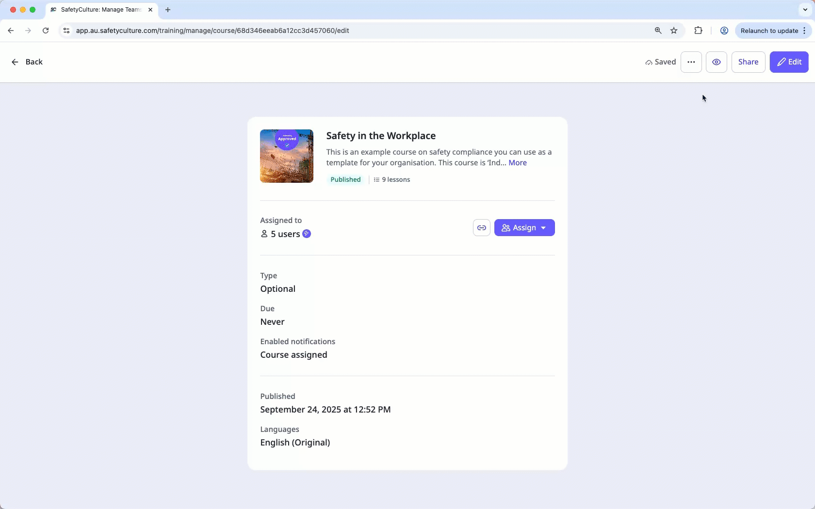 Restablecer el progreso de todos los usuarios de un curso a través de la aplicación web.