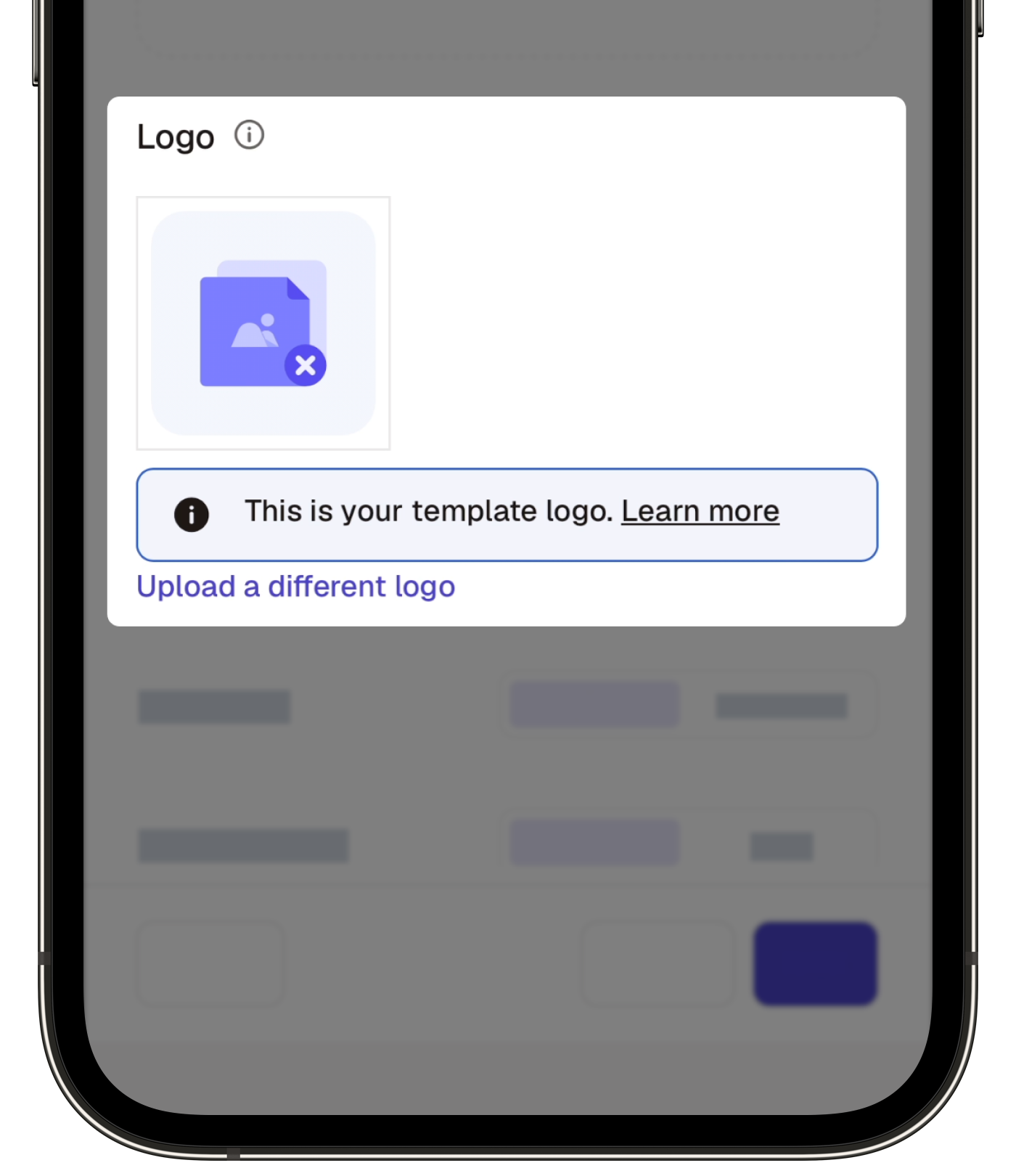 The inspection report with the option to add a logo visible.
