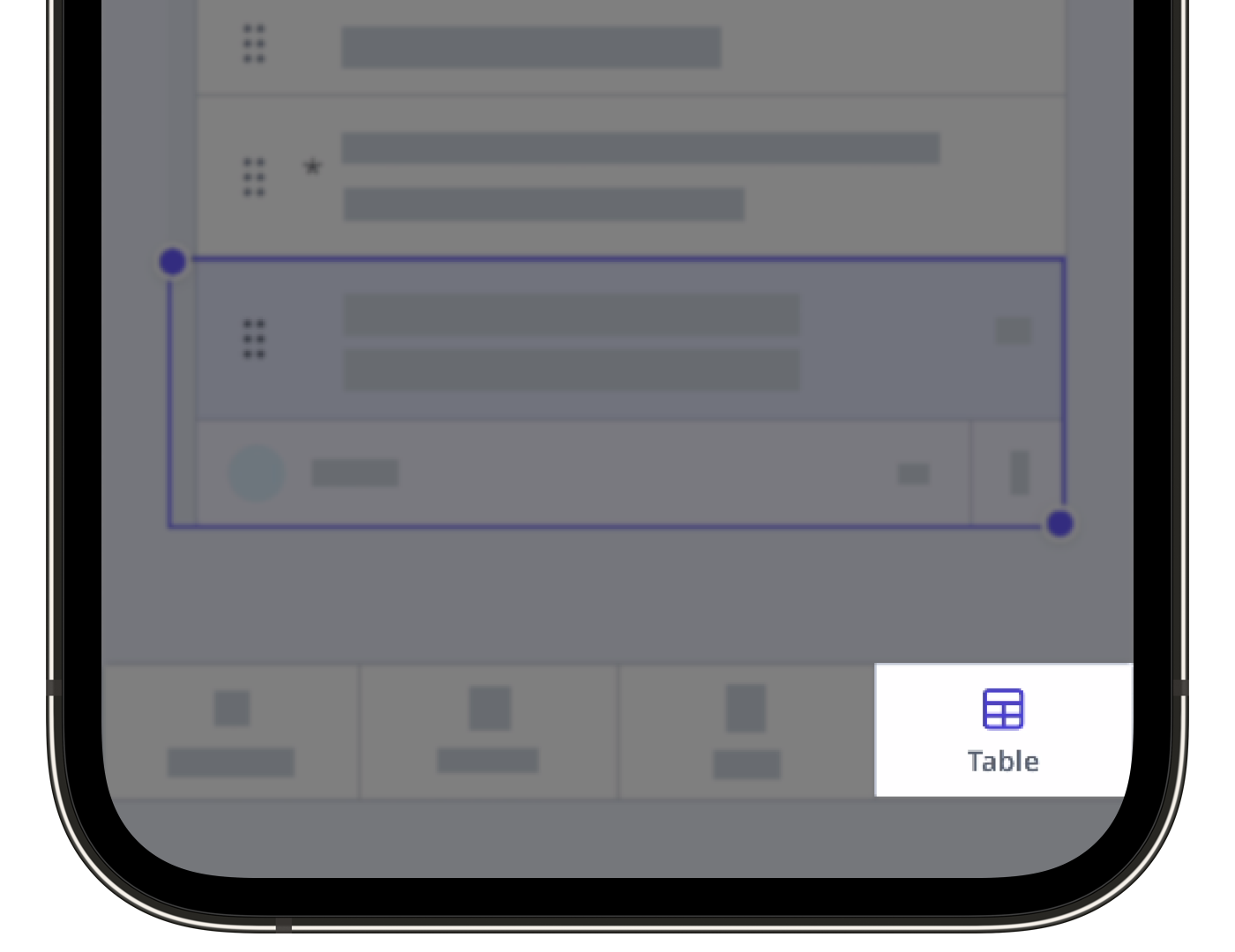 Ajouter un tableau dans un modèle à partir de l'application portable.