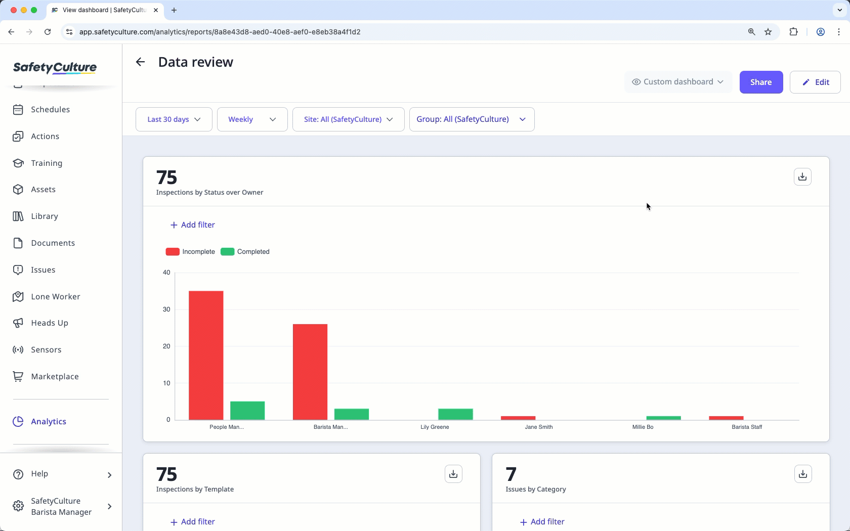 Download an Analytics chart as an image via the web app.