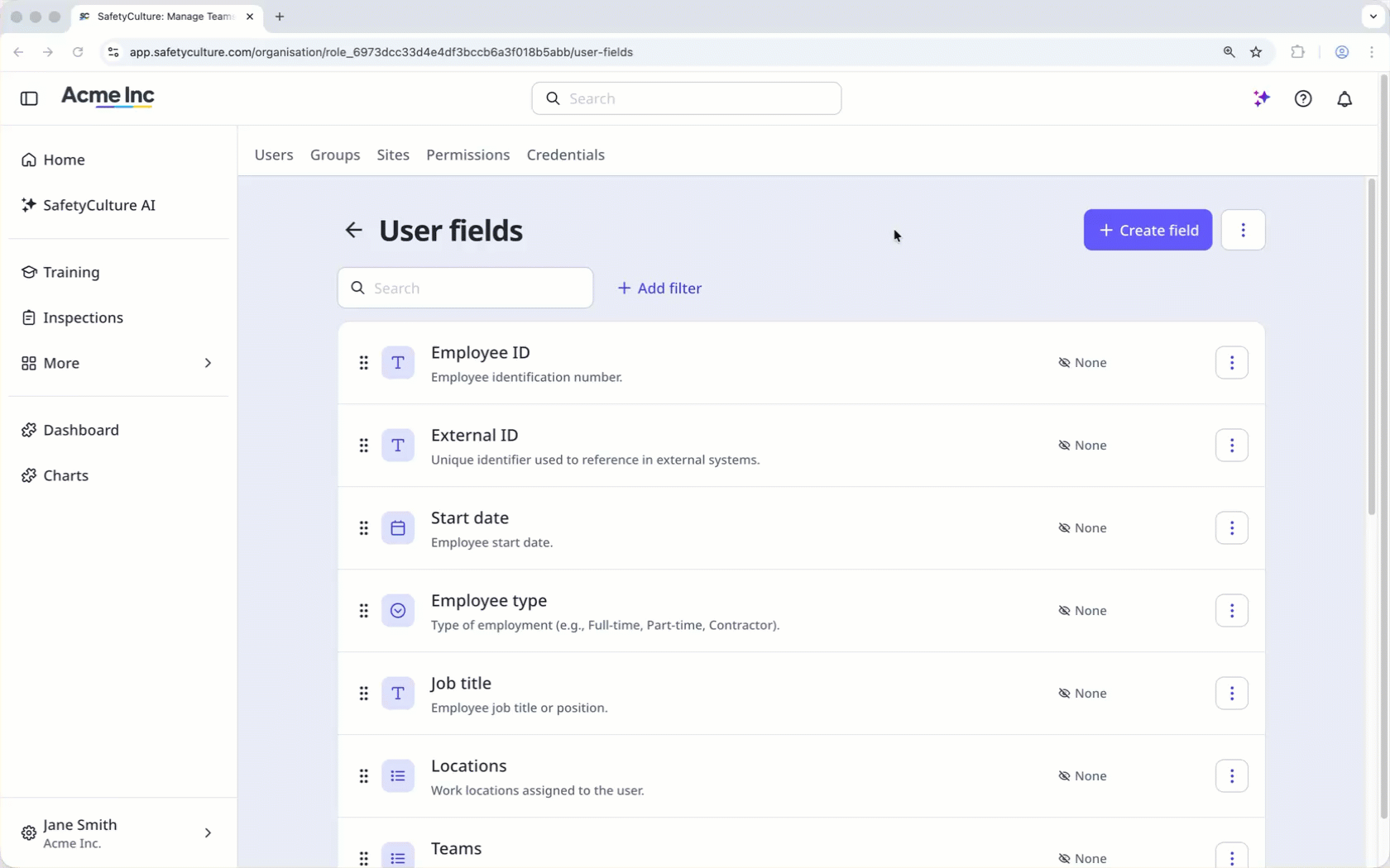 Create a custom user field for your organization via the web app.